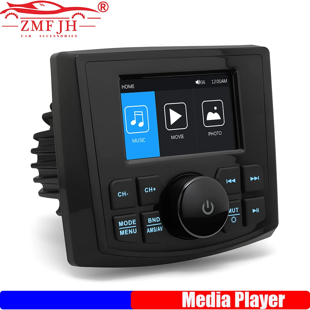 ZMFJH MP5 Marine Radio Boat Stereo Bluetooth-compatible FM AM Digital Media Audio Player Waterproof For Yacht ATV UTV Golf Cart