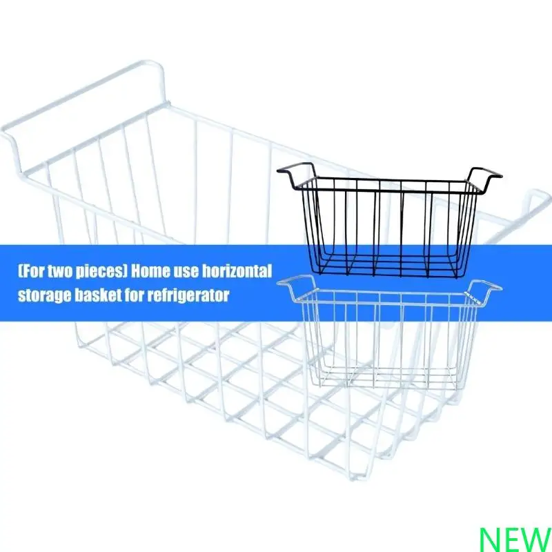 

2pc Freezer Storage Solution Wire Baskets Frosts Prevention Containers
