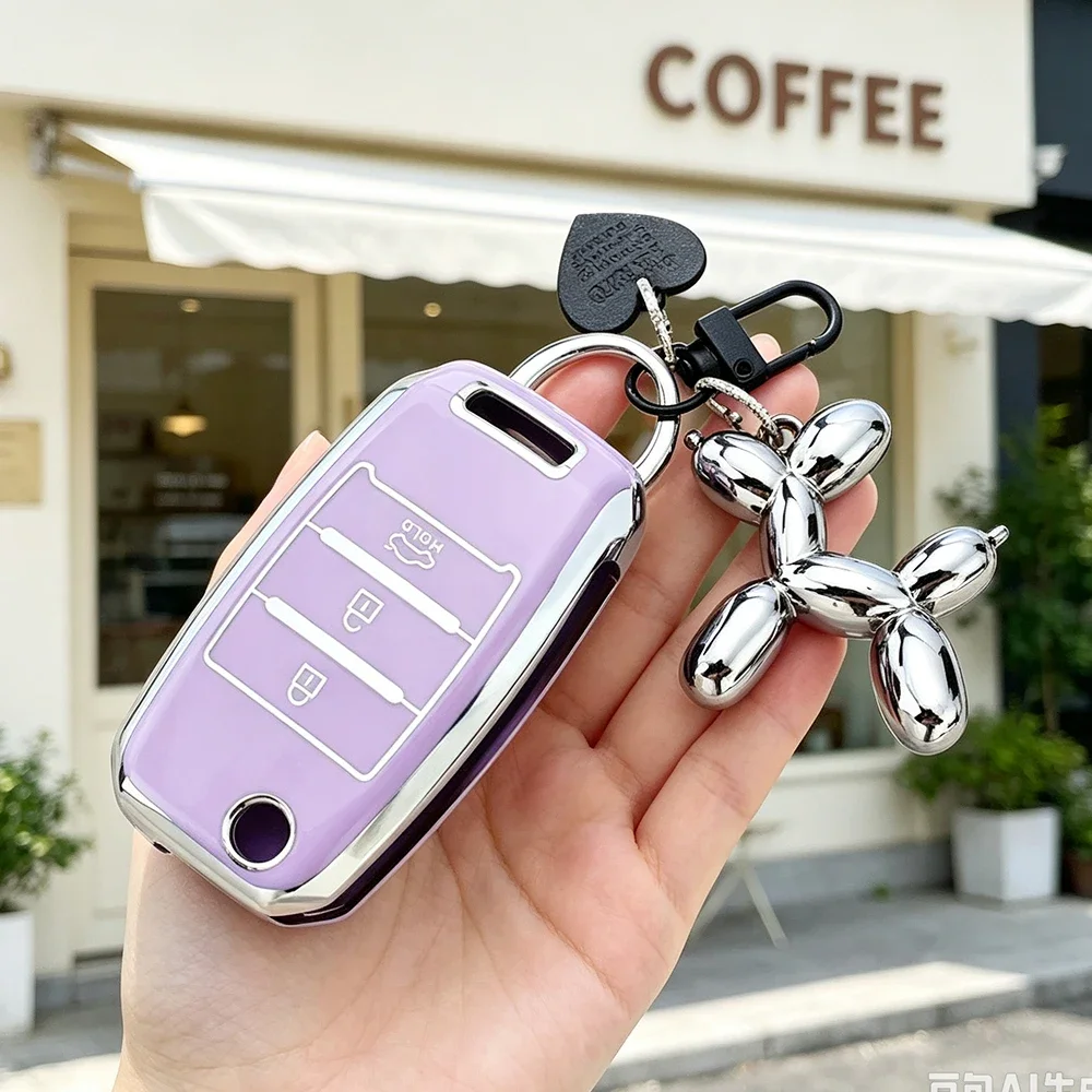 3 Buttons TPU Car Flip Key Case Cover for KIA Rio 3 Ceed Cerato K2 K3 K4 Sportage Picanto Optima Sorento Forte Stinger Shell