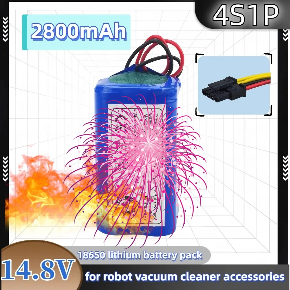 

New battery A-grade battery cell 4S1P 14.8V 2800mAh Li-ion Battery Pack For LIFERO RX9 Robot Vacuum Cleaner Part
