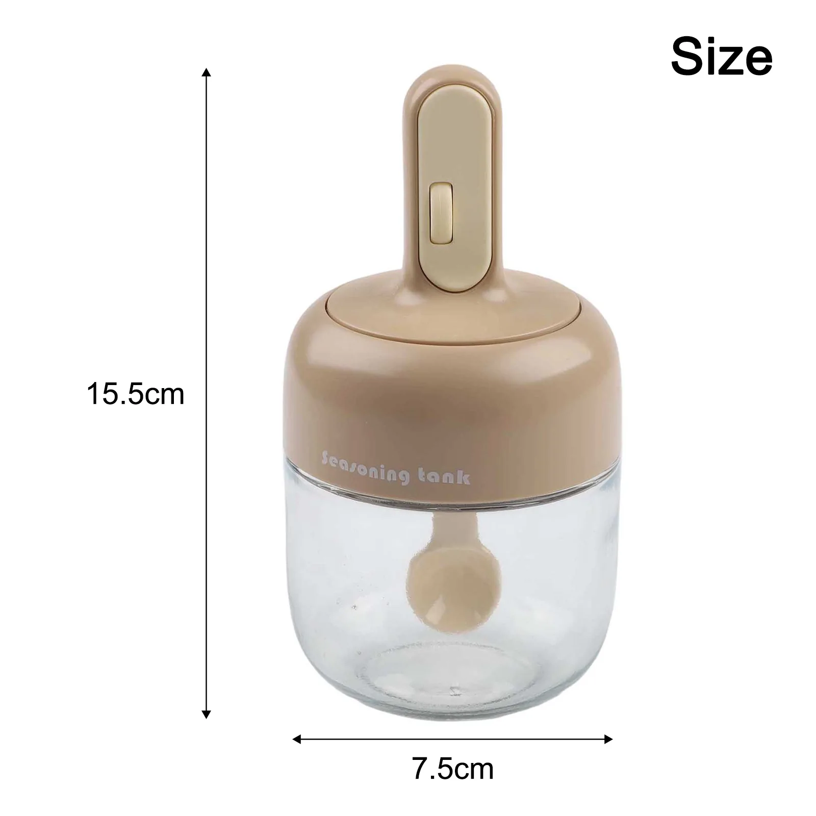 

Spice Jar Set with Integrated Spoon Moisture Proof Glass for Culinary Use Stylish and Easy to Clean Kitchen Accessory