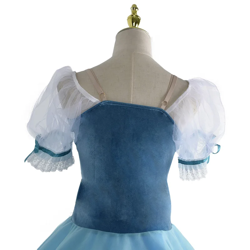 Blaues romantisches Tutu Schwanentanz Performance Kostüme Kinder Giselle Ballerina Kleid für Frau
