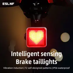 DIY Mini Intelligent Bike Tail Light Usb Rechargeable Waterproof Multi Graphics Bike Rear Light