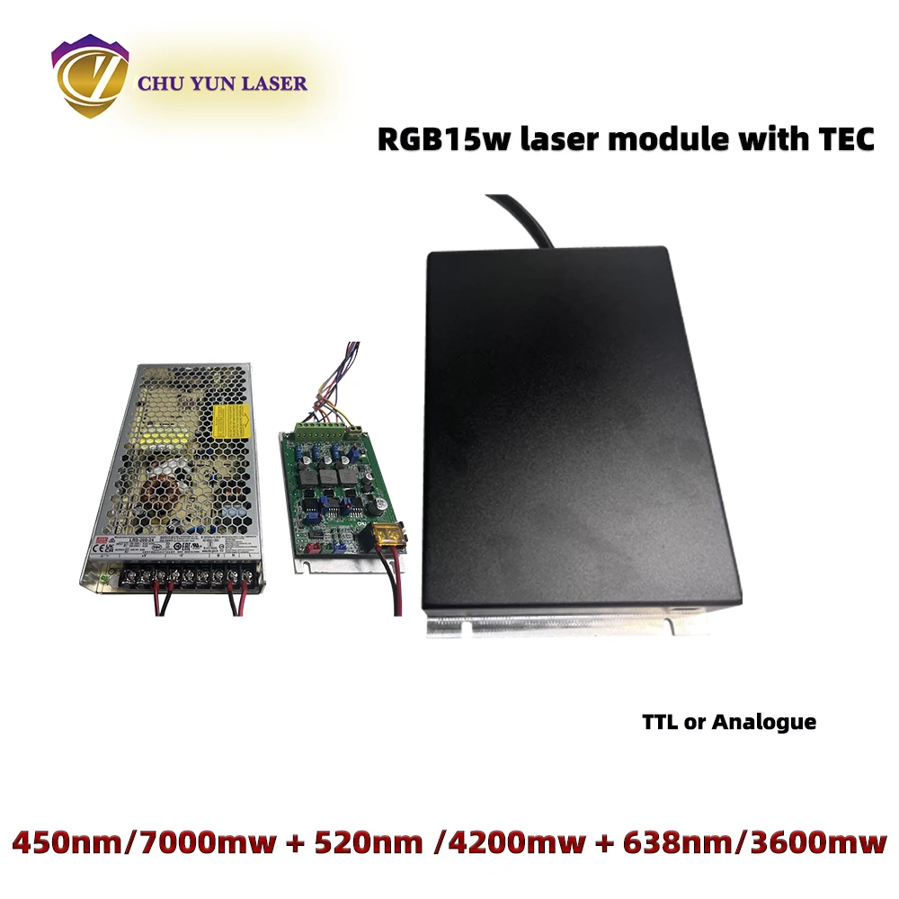 DC 24V rgb15w white color for laser module Red/Blue/Green ttl or analogue support OEM ODM without tec cooling