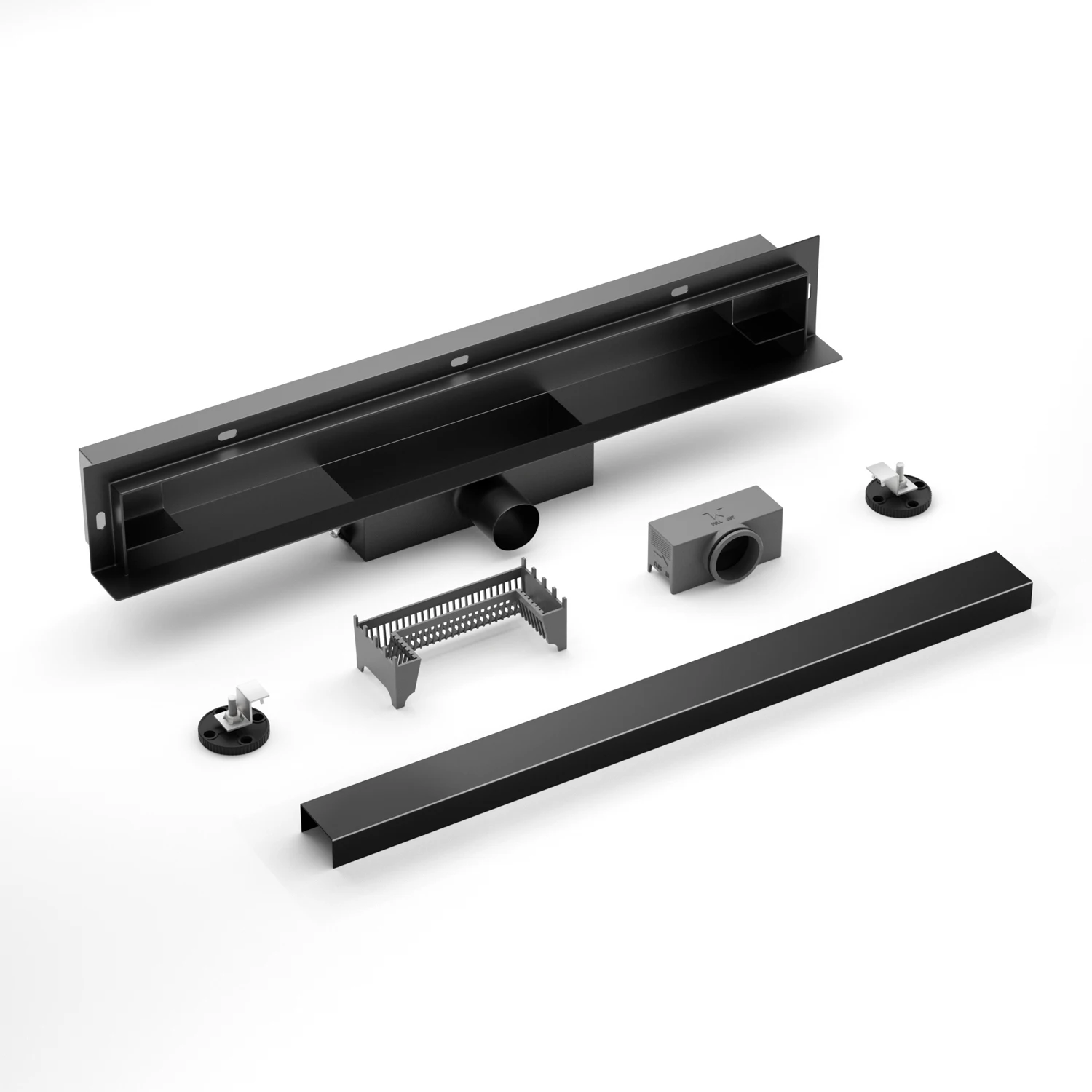 Innovative Design Trendy Decor Black Stainless Steel Wall Mounted Floor Drain Linear Shower Drain