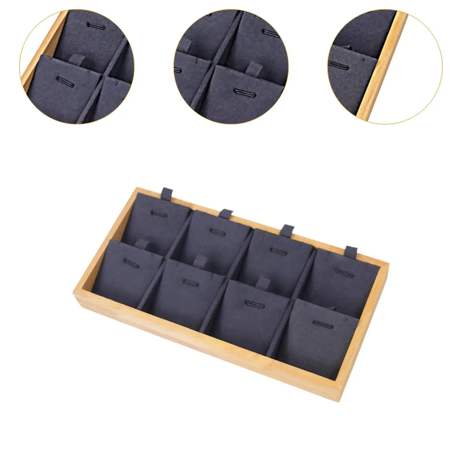 Stackable Jewelry Box Organizer Wood Display Stand Multi Grids Tray for Necklaces Earrings Pendants Storage Shop Use