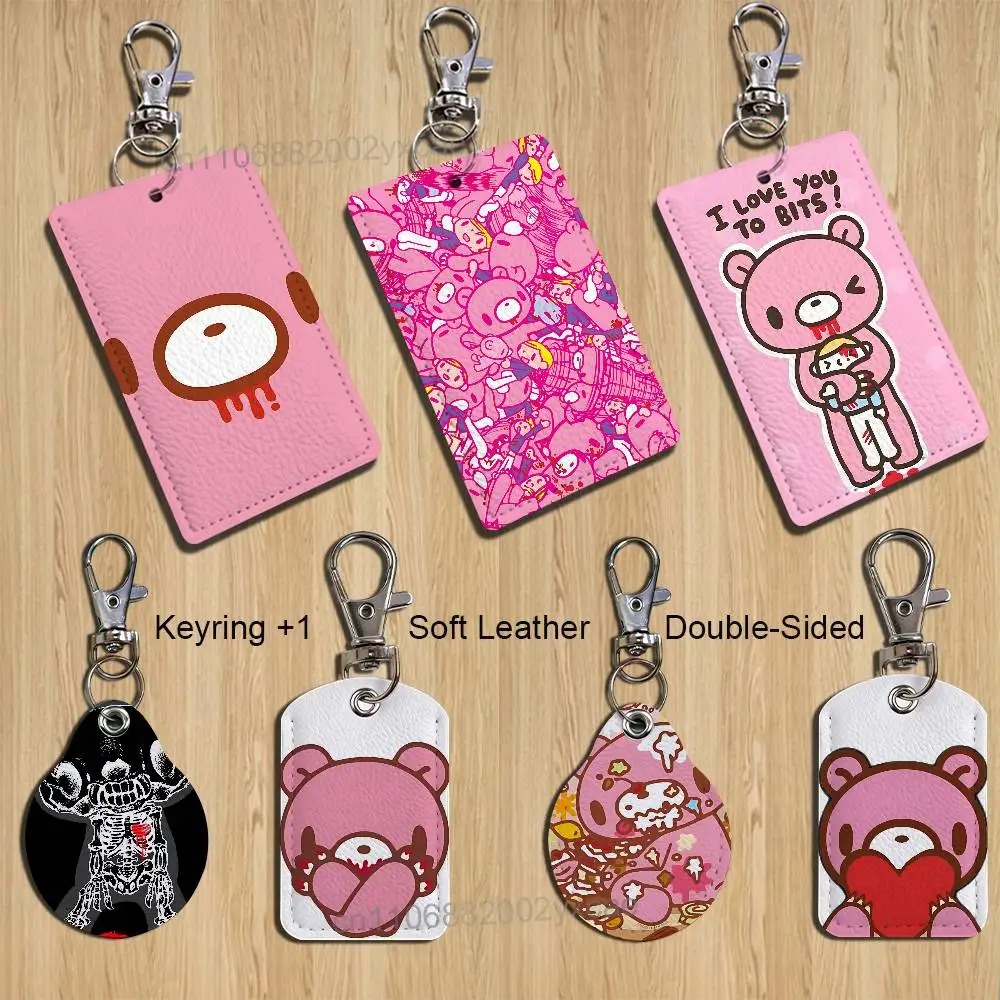 pink cute G-GLOOMY Bear Holder For Bank Business Work Card Holder Student Card Case Bus Card Keychain