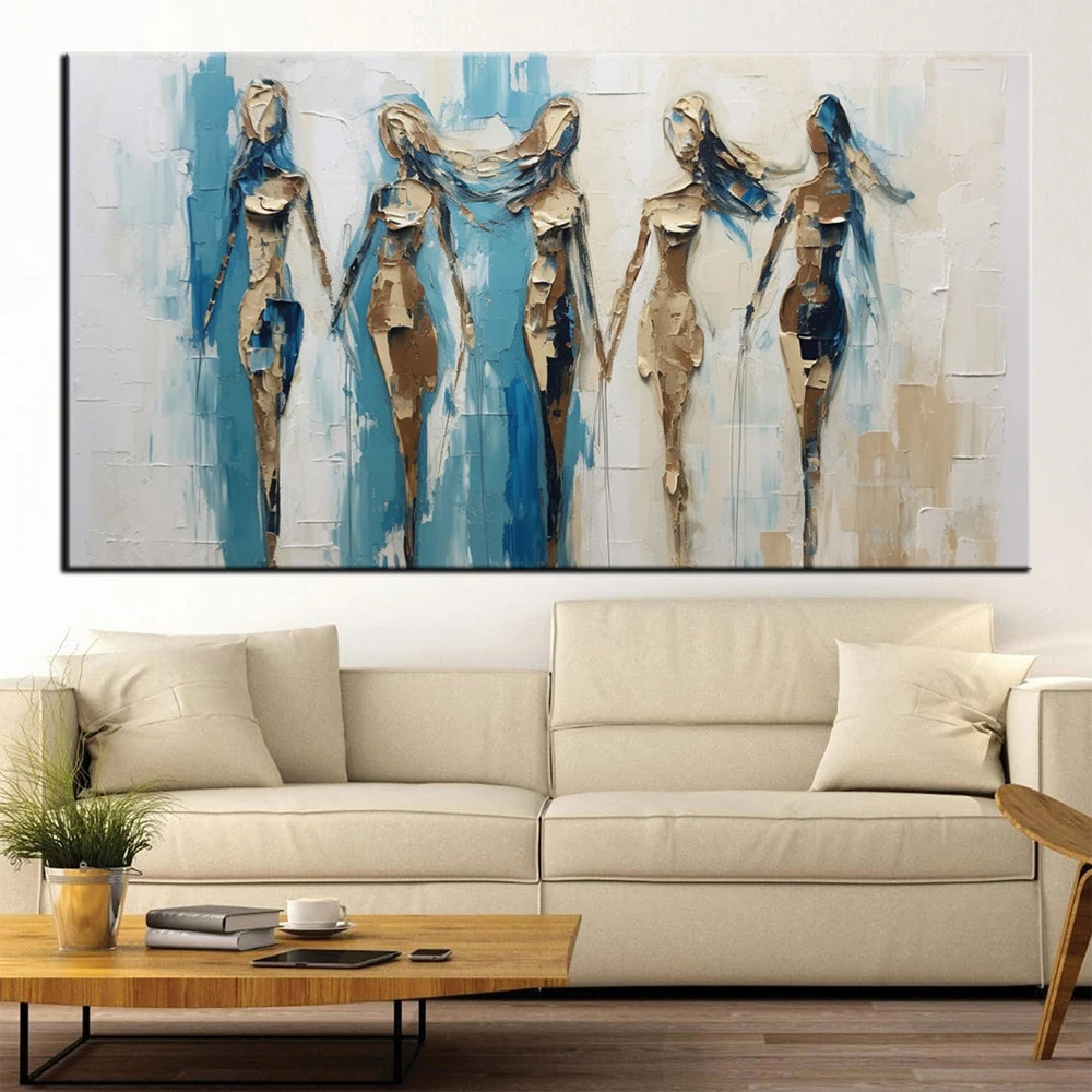 Hand Painted Oil Paintings Oil Painting on Canvas Abstract Modern Contemporary Pallet Knife Wall Art livingroom Home Decor