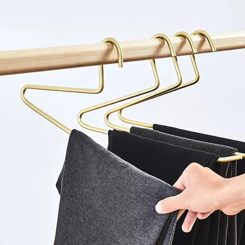 5pcs Open Ended Pant Hangers Non-Slip Metal Shirt Trouser Hook Hanger Coat Clothes Rack Storage Space Saver Wardrobe Organizer