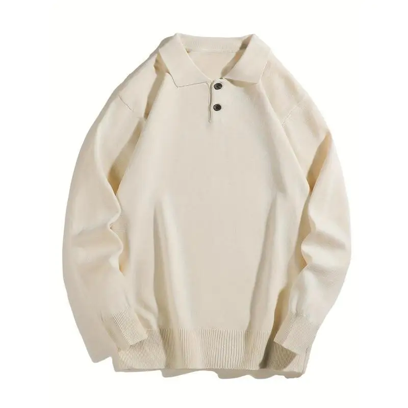 

Men's Collar Knitwear Turn-down Collar Cross-border Knitted Sweater Spring Season Non-deformable Other Sleeve Length