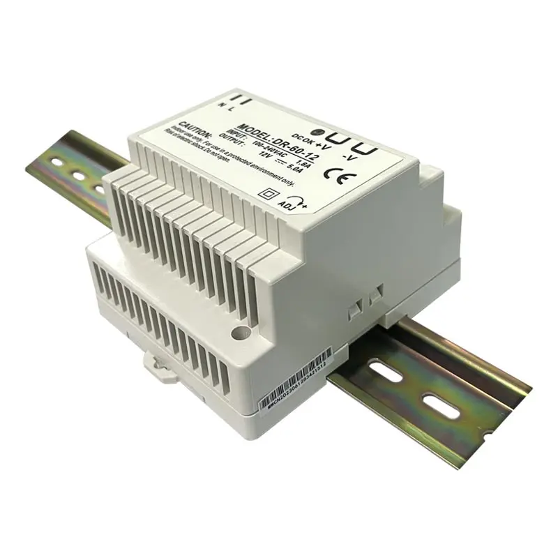 60W 5V 12V 15V 24V napięcie wyjściowe seria DR-60 typ szyny Din mała objętość transformator zasilający impulsowy — zdjęcie 6