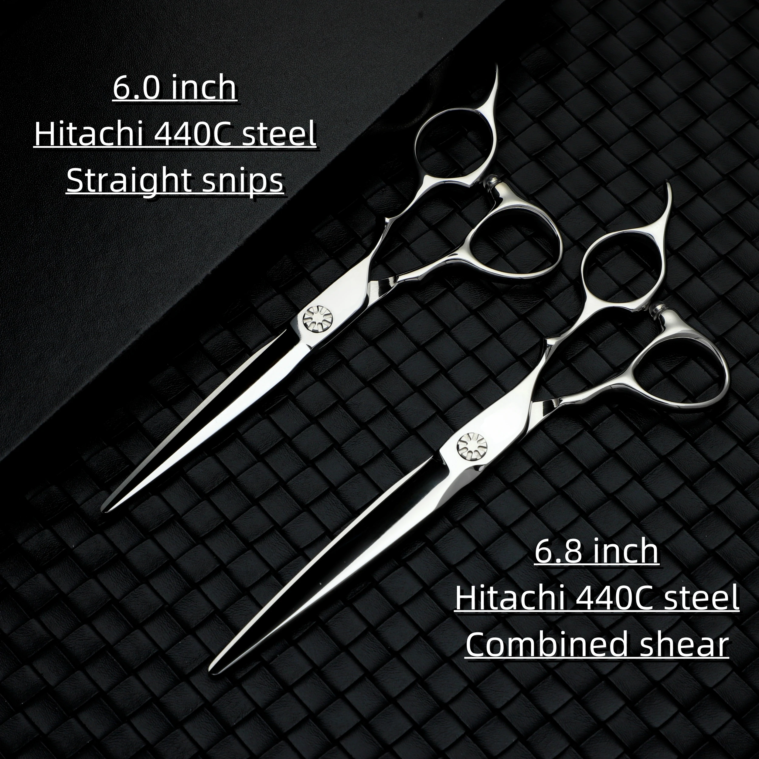 Professional Serrated hair scissors，6-6.5-6.8 inch barber accessories，Hitachi 440C steel Hair cutting machines，Sharp and durable