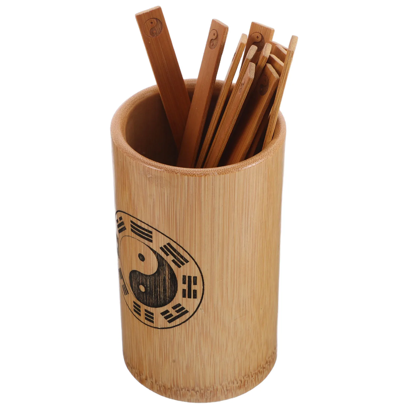 

1 Set I Ching Divination Kit Bamboo Bucket Fortune Telling Sticks Feng Shui Tool Portable Chinese Culture Game Vintage Temple