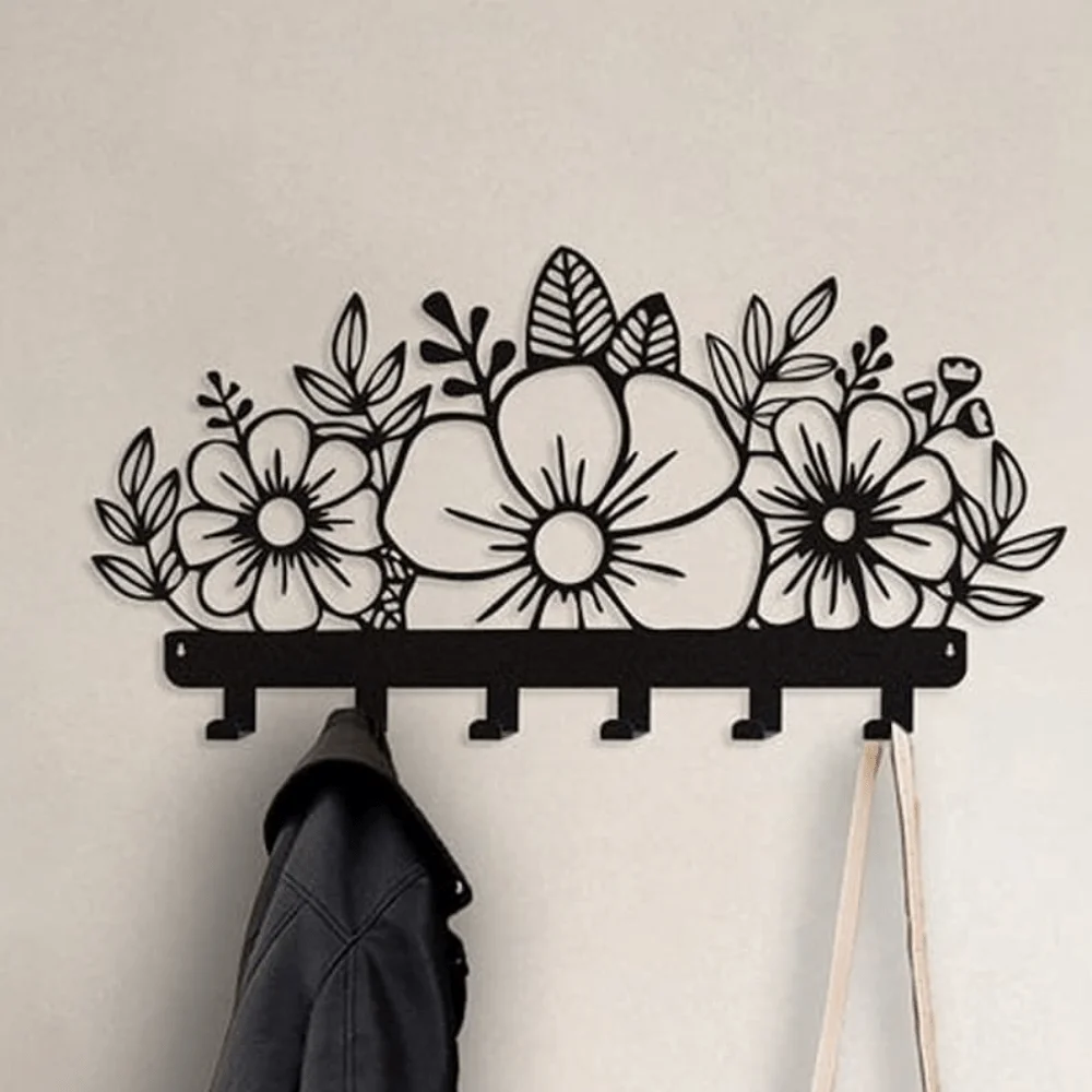 flores-parede-montado-cabide-coat-racks-metal-arte-para-entrada