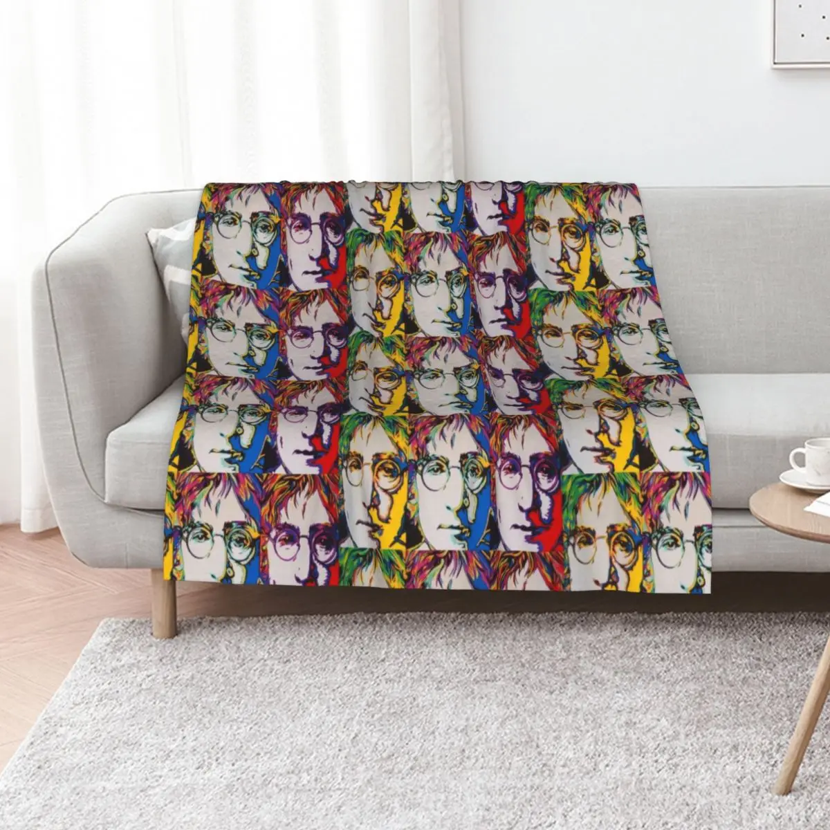 Three Johns - imagine that - pop art rainbow classic legend Throw Blanket Moving Cute bed plaid Sofa Beautifuls Flannel Blankets
