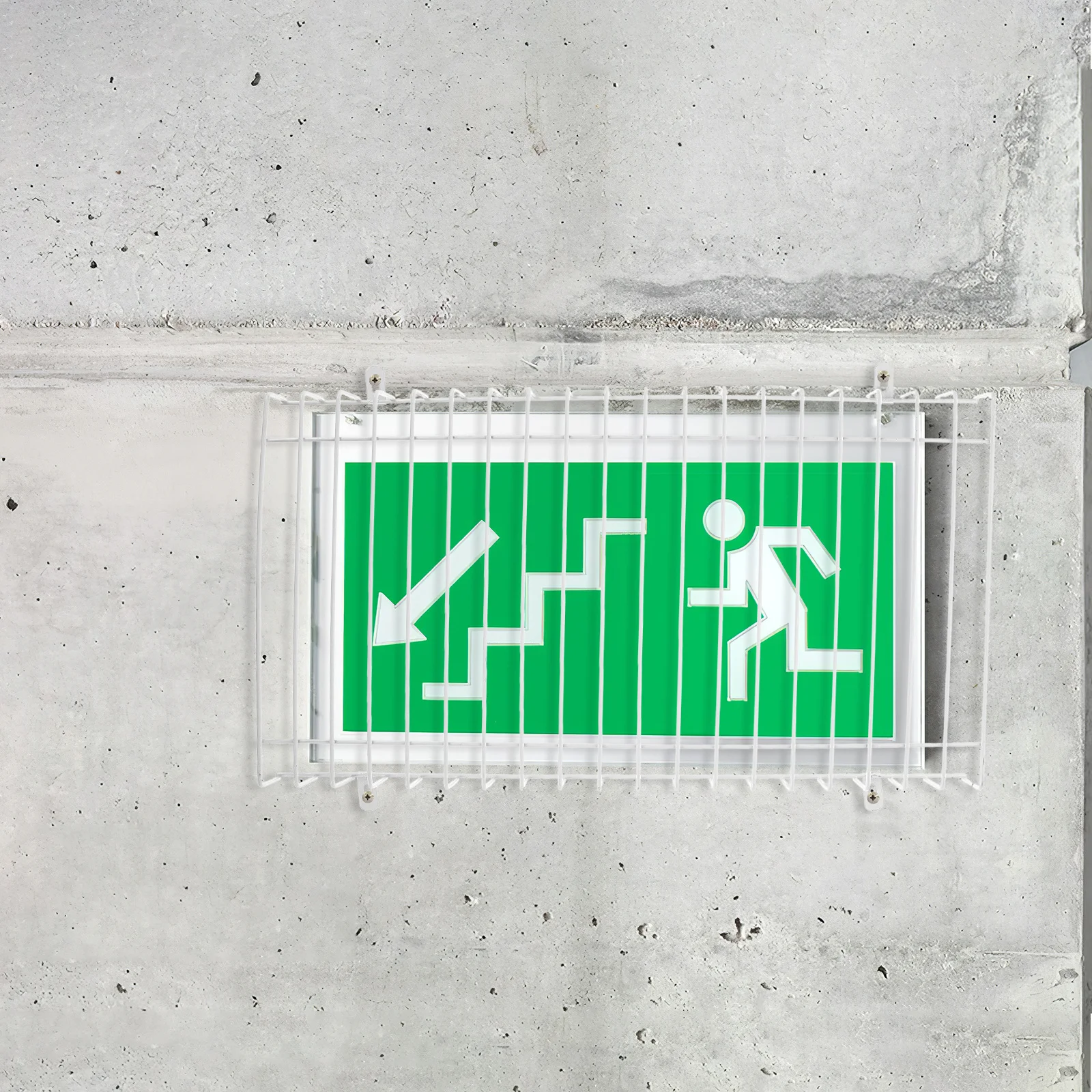 

Stainless Steel Emergency Light Protection Cover Wall Mount Exit Sign Wire Cage For Led Fire Exit Signs Damage Stopper