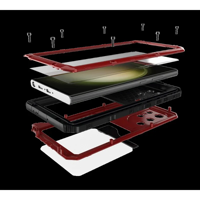 New IP68 Heavy Duty Armor Metal Waterproof Case For Samsung S23 S23 Ultra  Plus Military Shockproof Cover Screen Protector Stand