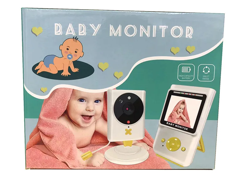 2.4 inch  Wireless Baby Surveillance Camera Video Baby Monitor NightVision Temperature Detection Lullaby Intercom Babysitter