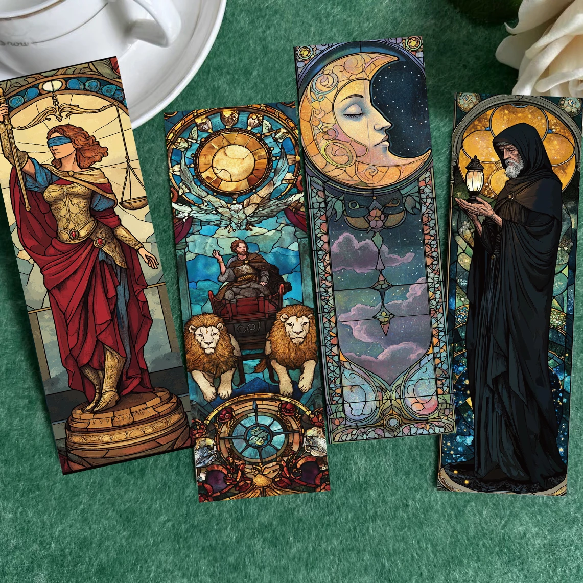 30pcs Stained Glass Tarot Bookmarks Unique Design Simple Creative Artistic Style Exquisite Craftsmanship Convenient Sticky Note