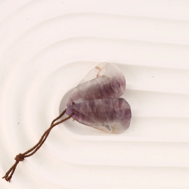 B&F Amethyst＆White Quartz Earring Beads for Jewelry Making, Handmade Natural stones beads, Stones for jewelry Making Supplies