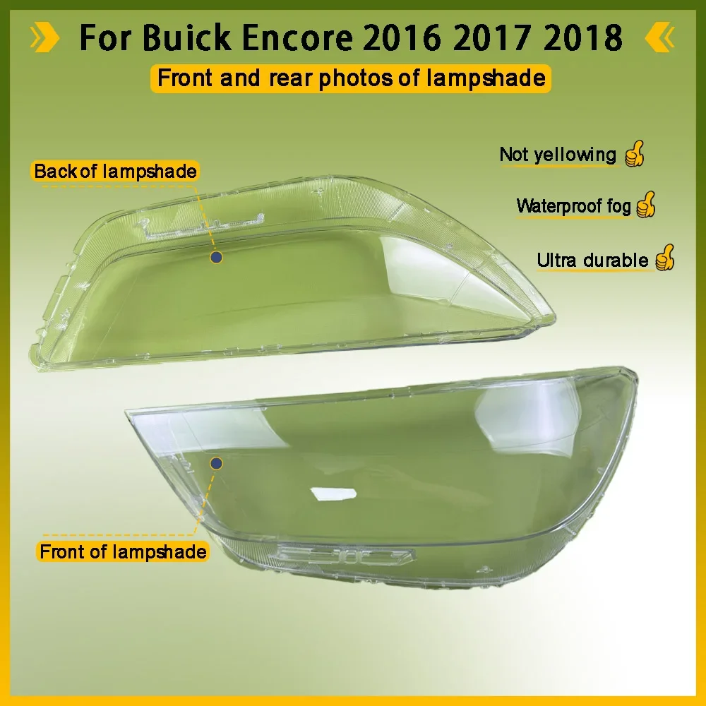 For Buick Encore 2016 2017 2018 Headlamp Transparent Cover Headlight Shell Lampshade Case Plexiglass Replace Original Lens