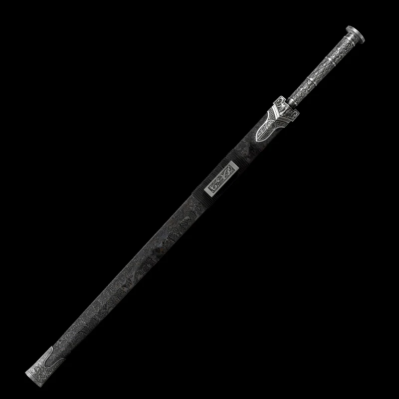 Chinese Kongfu Han Sword T10 Carbon Steel Blade Real Handmade Full Tang Sharp Ready Battle Metal Handle Ice Soul Warrior Katanas