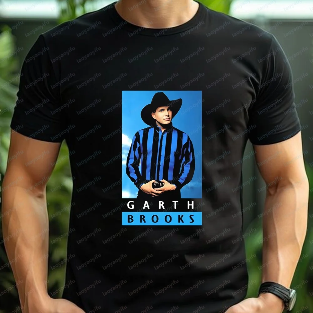 New Style Tops and T-shirts: Garth Brooks Street-style Casual Tops, Round-neck Shirts, Men's and Women's Comfortable T-shirts