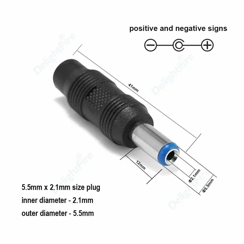 DC Supply Conversion Connector 5.5mm*2.1mm Female To 5.5mm*2.5mm Male 12V Power Plug Connector For AC/DC Power Adapter Laptop