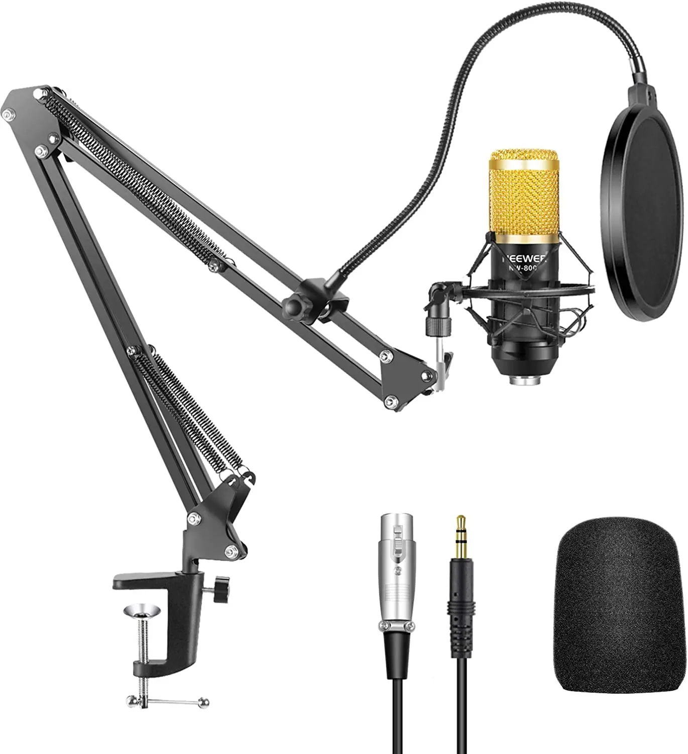 

Neewer Professional Studio Broadcasting Recording Condenser Microphone & Suspension Scissor Arm Stand, Shock Mount Kit