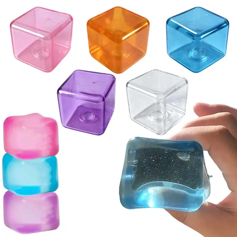 【BS】Square Shaped TPR Empty Ball Skins Multiple Cute Color Soft Texture Perfect For DIY Stress Ball Making For Kids & Adults