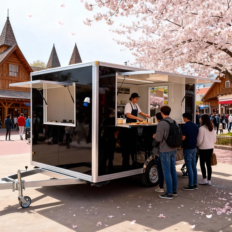 

Usa Uk Standard Fully Equipped Food Truck Commercial Food Trailer Outdoor Street Mobile Food Truck Trailer with Heating and Air