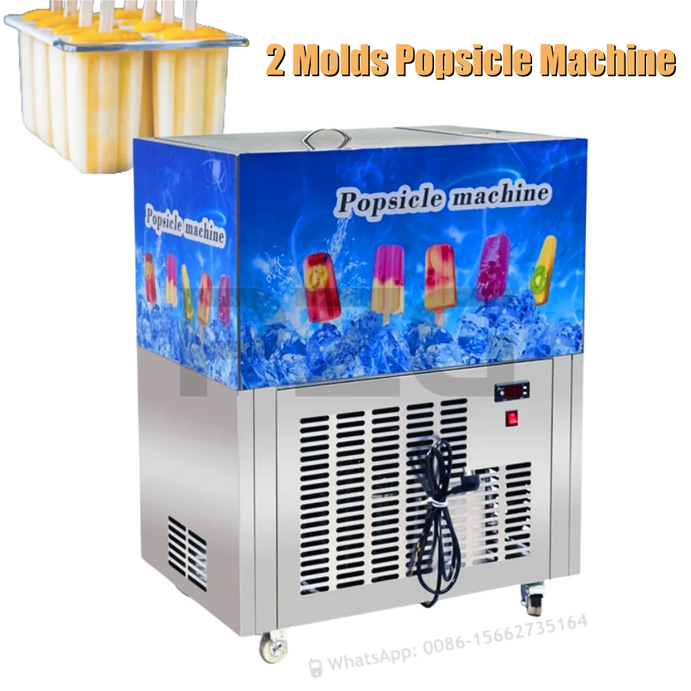 

Multi-Functional Portable 6000pcs/day 2 Molds Popsicle Ice Stick Ice Lolly Popsicle Fast Making Machine Stainless Steel