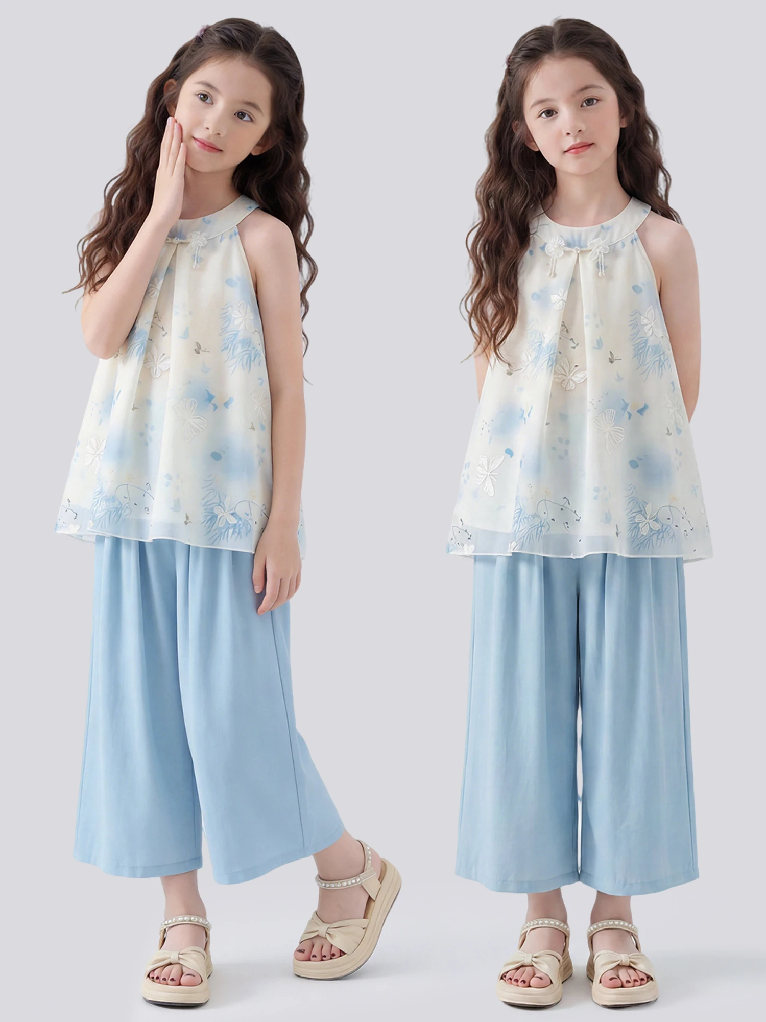 ensemble-deux-pieces-d'ete-pour-filles-imprime-floral-haut-dos-nu-et-pantalon-large-respirant-et-confortable-vetements-pour-enfants