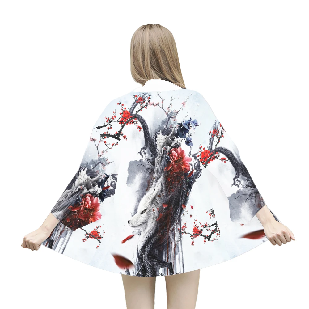 Cardigan estivo donna Kimono Cosplay giapponese tradizionale bianco spiaggia Yukata moda Casual Unisex bambini 2024 abbigliamento asiatico