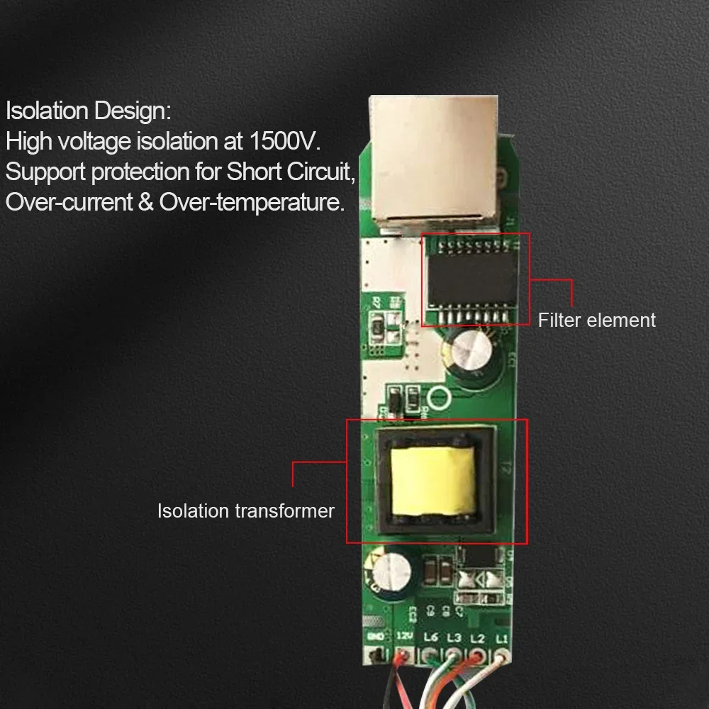 Imagem -05 - Ewind Gigabit Poe Divisor 48v para 5v12v Micro Usb Tipo-c dc 10 100 1000mbps Power Over Ethernet com Cabo de Fuga Poe Isolado