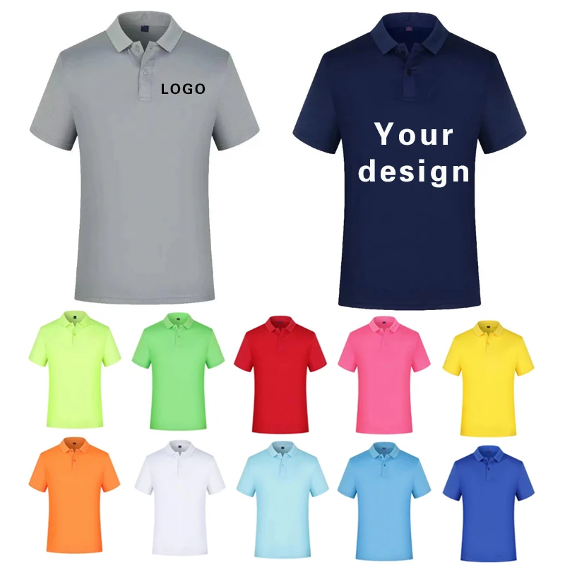 Summer Causal Polo Shirt Custom Logo For Men Women Printed Picture Embroidery Design Quick Drying Personal Staff Working Clothes