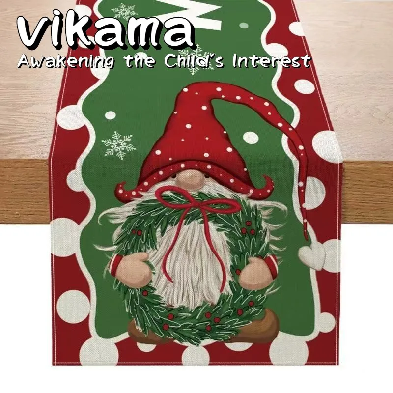 VIKAMA Weihnachts-Tischläufer, Weihnachtsdekoration, perfekt für Esstische, Winterpartys, Restaurantdekoration und Heimdekoration