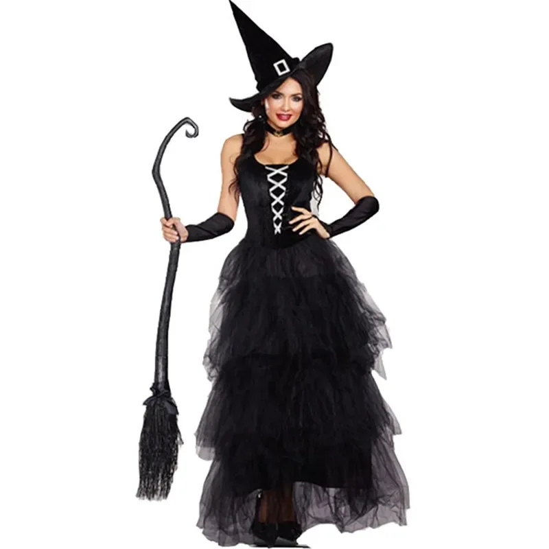 

Women Halloween Day of the Dead Party Sexy Medieval Scary Witch Cosplay Costume Evil Dark Vampire Zombie Fancy Dress