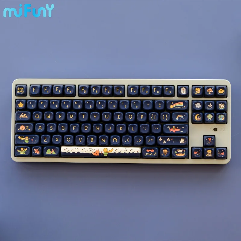 MiFuny Cute Cartoon Keycaps Prince Witch Snow Mountain Keyboard Cap XOA Profile PBT Dye Sublimation Key Caps Mechanical Keyboard