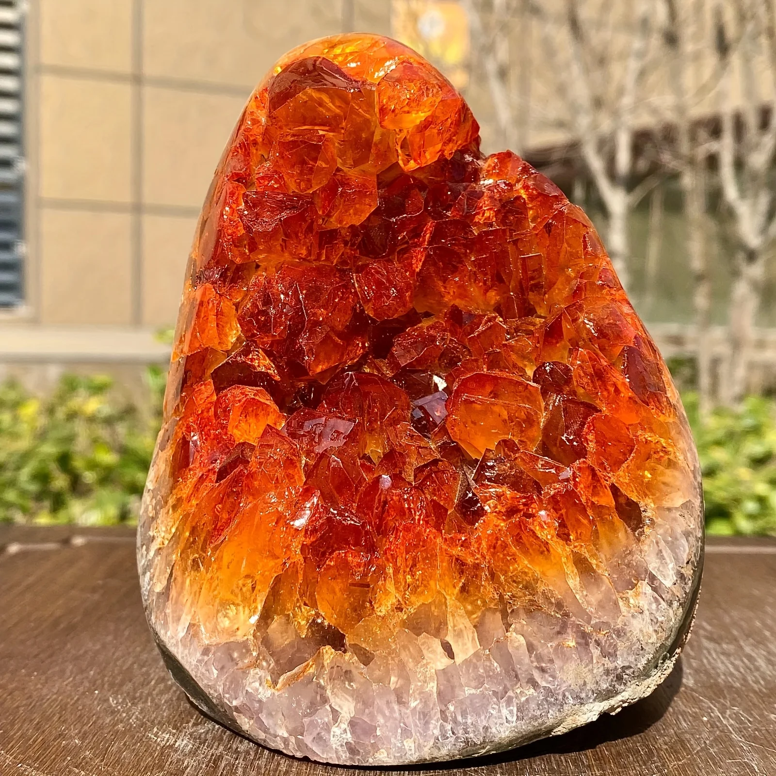 1 Stunning Orange Quartz Crystal Cluster - Unique Mineral Rock Gift Idea - Handmade Decoration for Home and Office