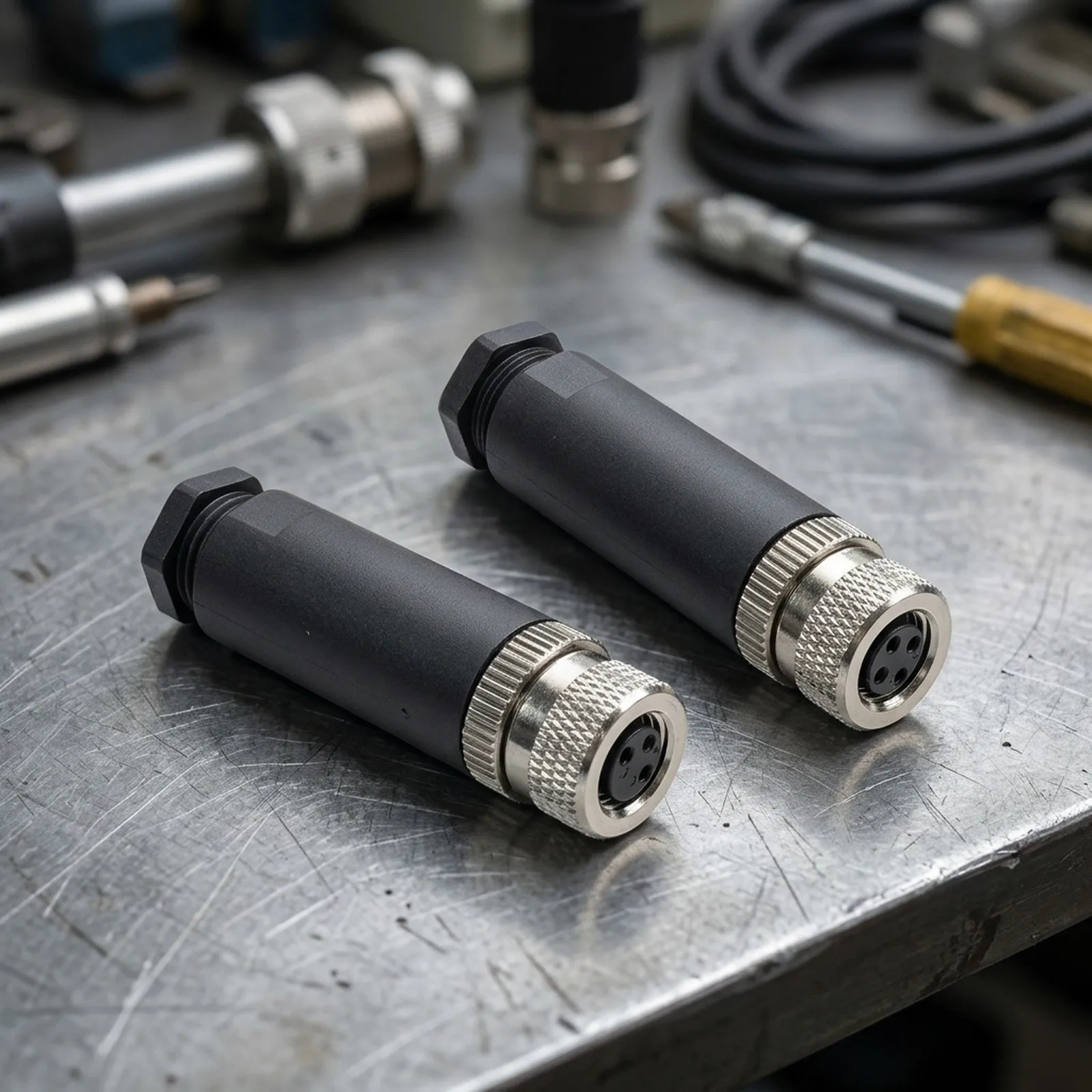 5pcs M8 3 4 pin female aviation connectors for industrial applications with IP67 waterproof and flame retardant housing design