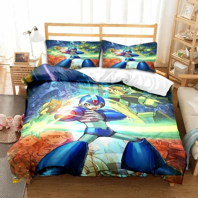 Game Cartoon Rockman Megaman Bedding Sets exquisite bed supplies set duvet cover bed comforter set luxury birthday gift