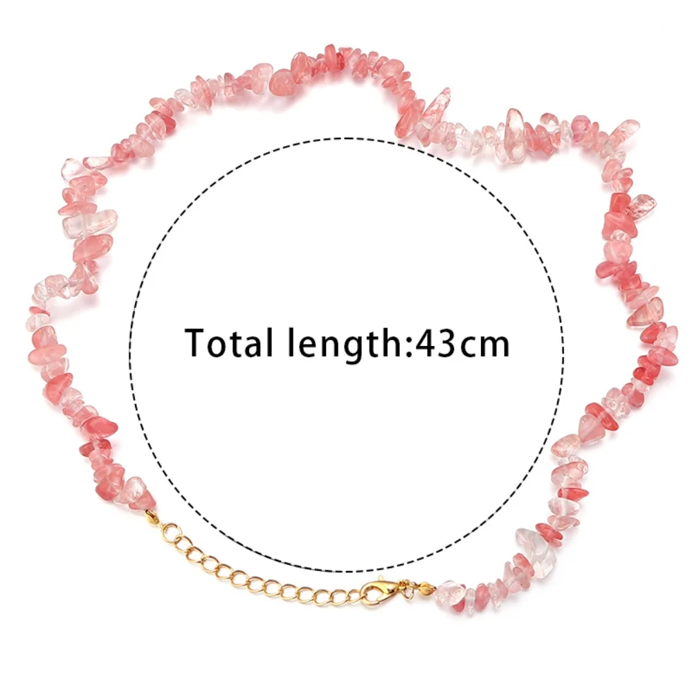 Natürliche blaue Stein Halsband Halskette unregelmäßige Heilung Kies Aquamarine Kristall Quarz Chip Perlen Halskette für Frauen Schmuck – Detail 1