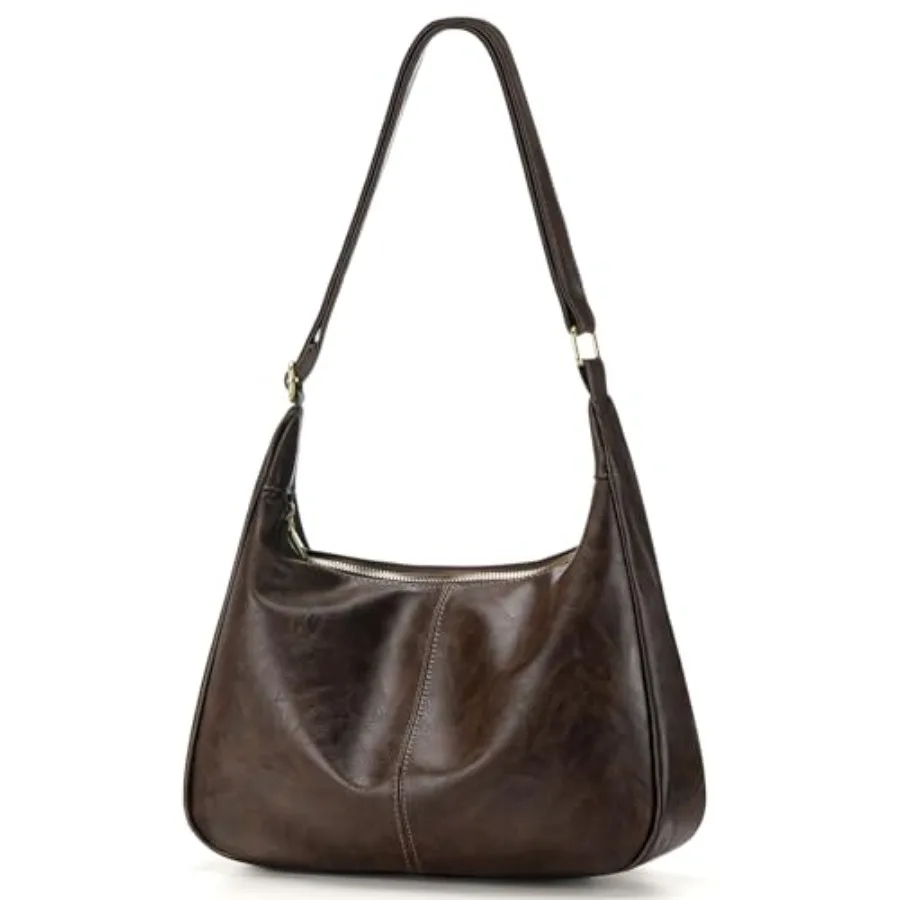 

Sightor Hobo Bags for Women Leather Slouchy Bag Ultra Soft Vegan Purse Vintage Shoulder Bag Trendy Everyday Handbag
