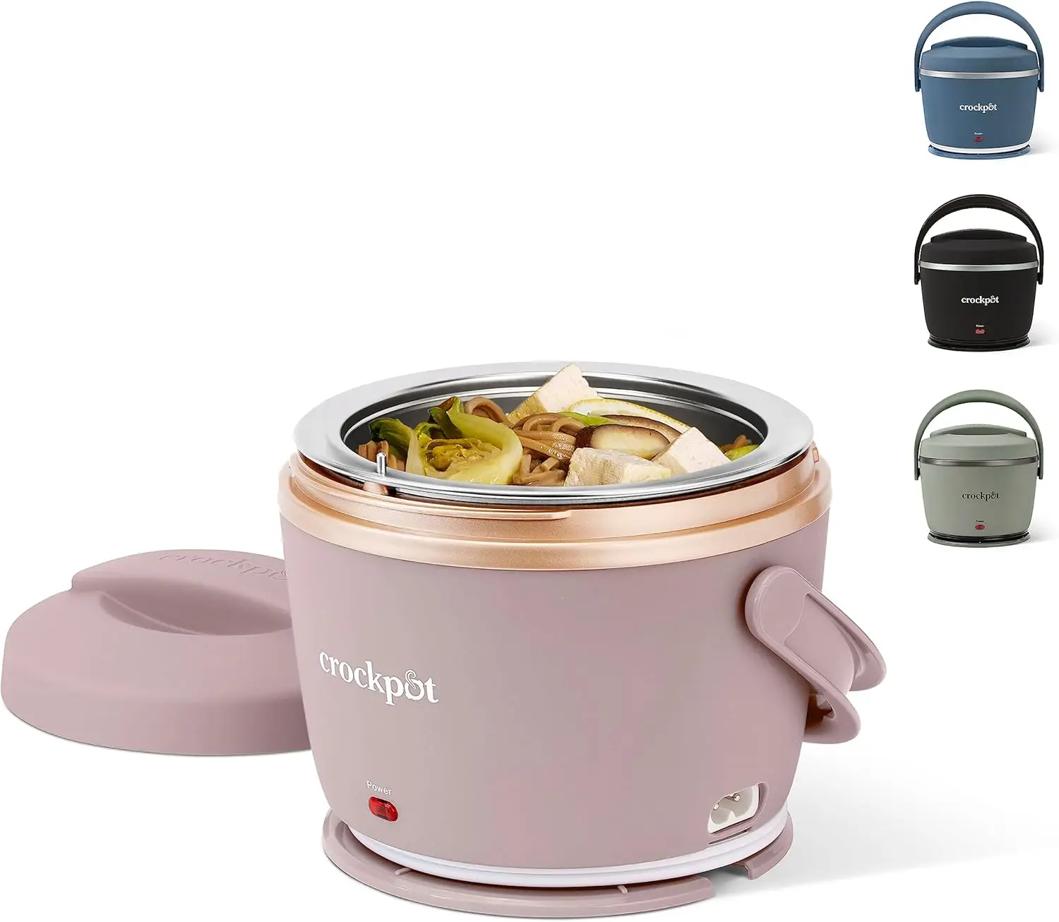 

20-Ounce Electric Lunch Box, Blush Pink Food Warmer, Portable & Spill-Free, Dishwasher-Safe