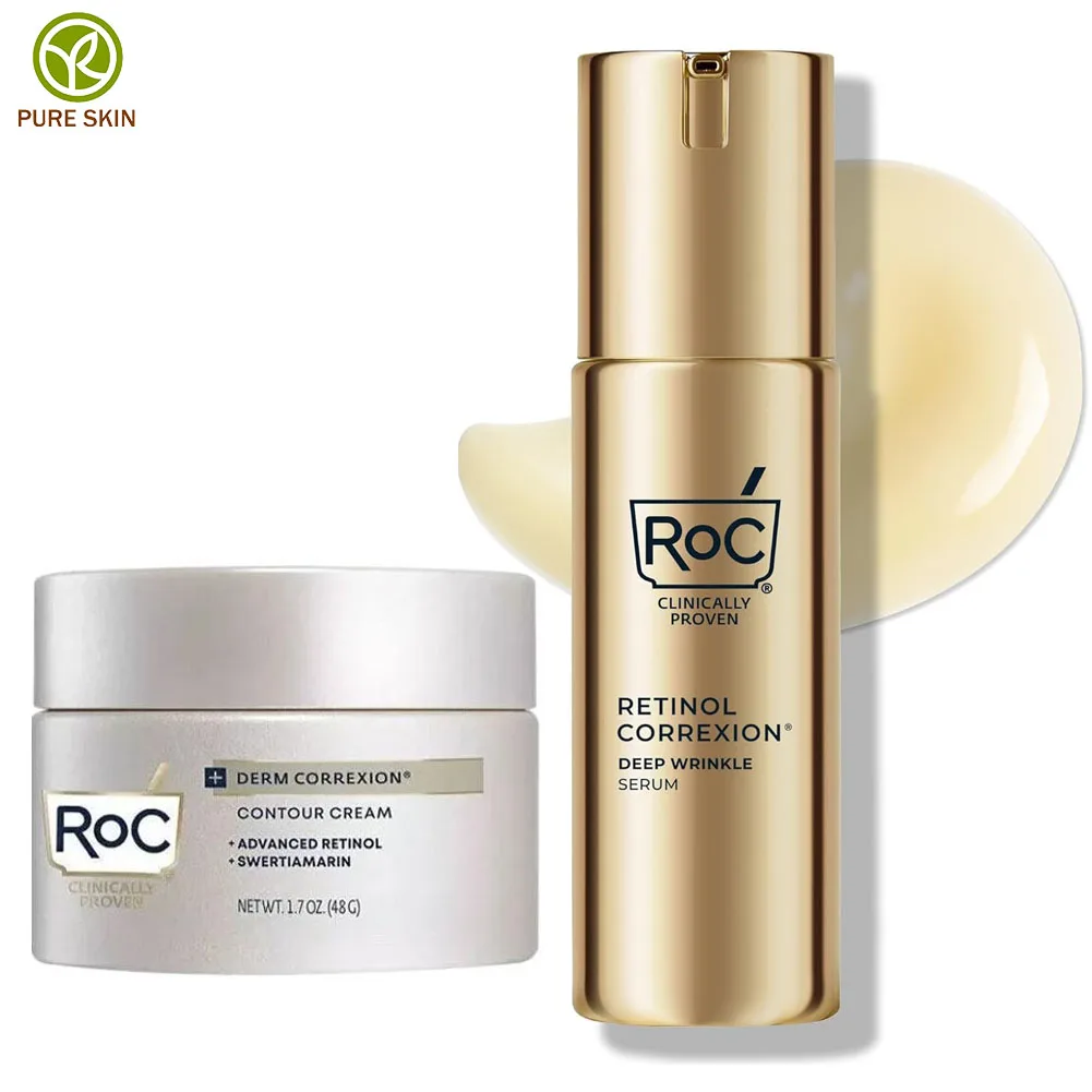 

Крем для лица ROC Retinol Deep Wrinkle с ретинолом: увлажнение, осветление, против морщин и темных пятен. Уход за кожей.