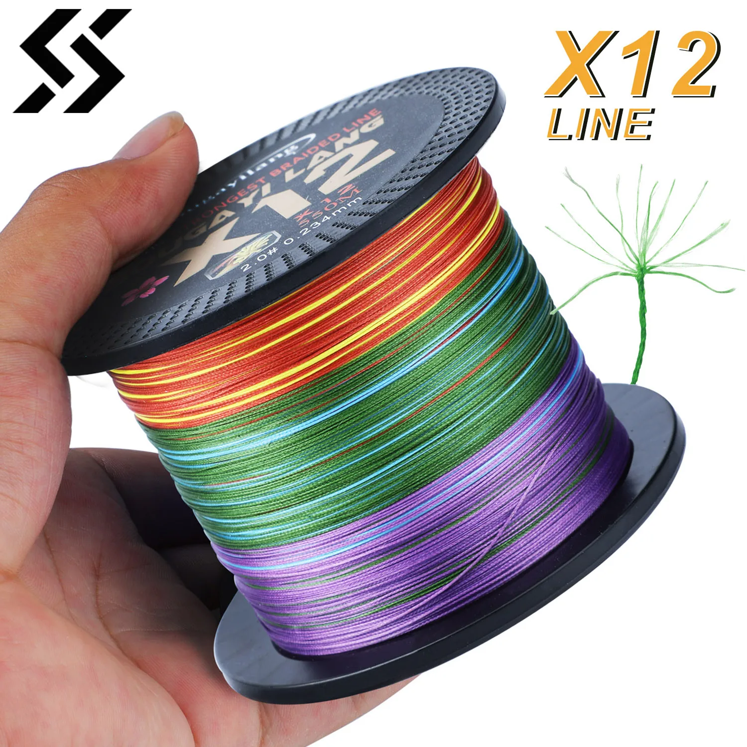 Sougayilang X12 150M 350M 550M PE Braid Fishing Line Abrasion Resistant Carp Wire for Freshwater Saltwater Fishing Gear 33-103LB