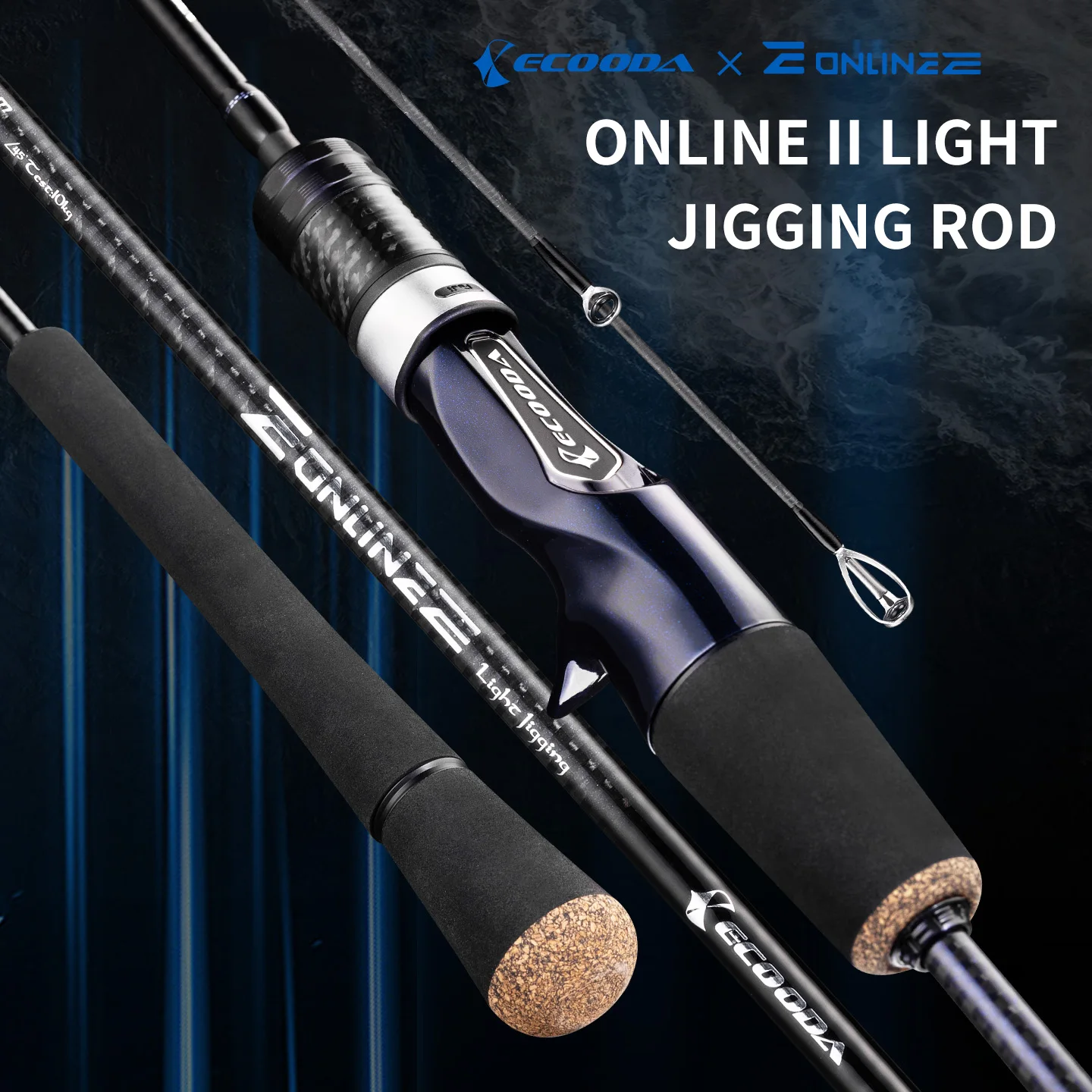 Ecooda Online II light jigging rod slim and srtrong soild blank upgraded lightweight hollow blank T1100 40T carbon cloth