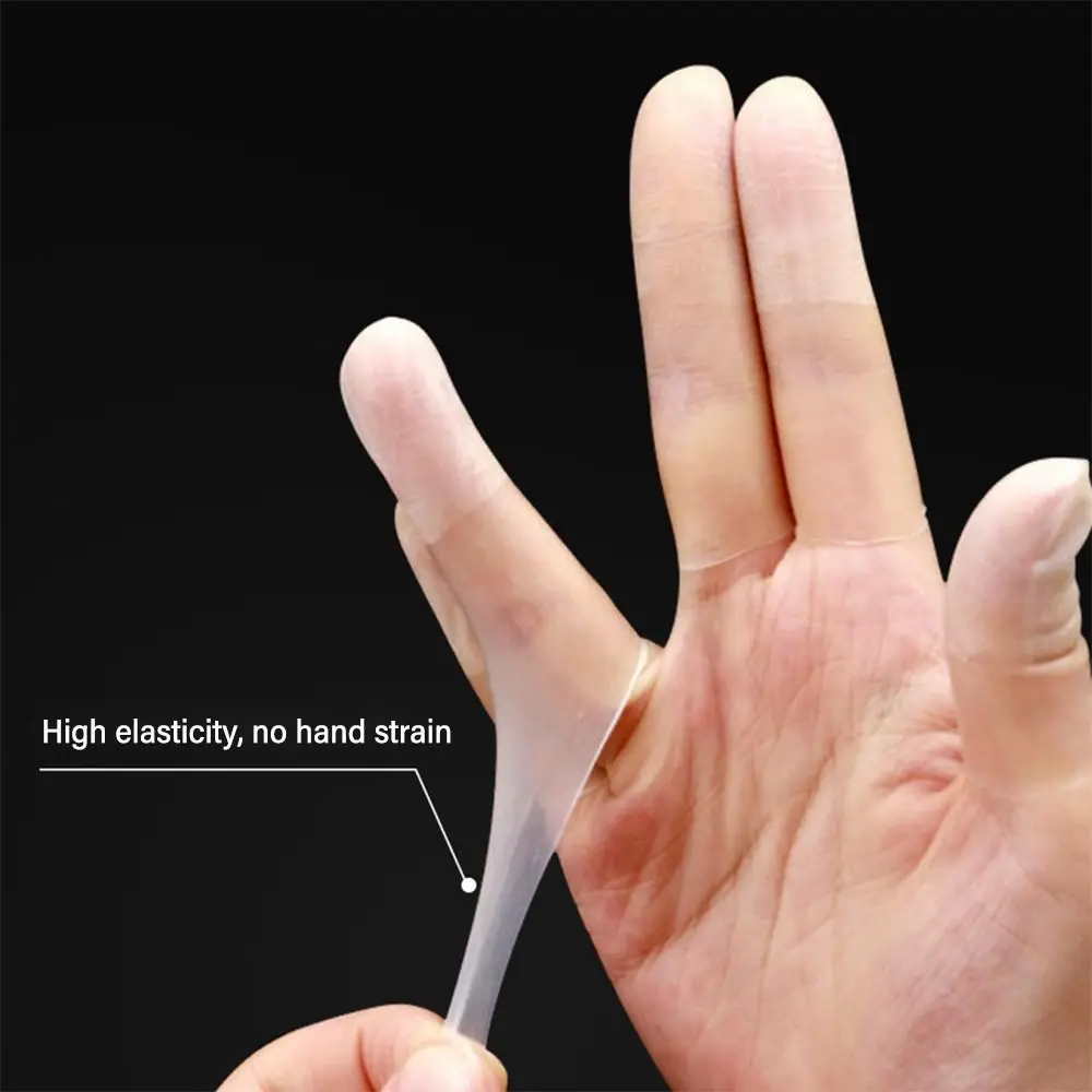 Imagem -04 - Transparente Geada Descartável Tampa do Dedo Dustless Antiderrapante Tampa de Látex Anti-estático Workplace Fingertips Protector 100 Pcs