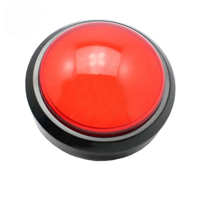 100Mm convex large round button with light, game machine responder large button switch with light large reset button